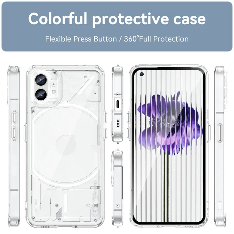 For Nothing Phone 1 Case Nothing Phone 1 (1) Cover Cases Shockproof Candy Color Silicone Phone Back Cover For Nothing Phone (1)