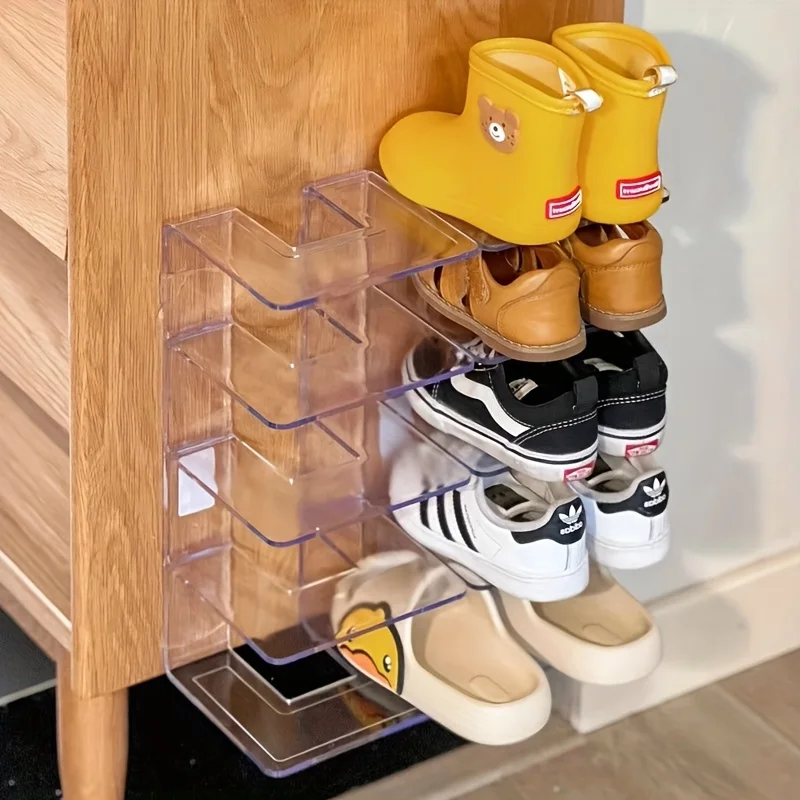 2-Pack Freestanding Plastic Shoe Rack Organizer, Multi-Tiered Space-Saving Storage Shelves for Various Room Types,Standing Shel