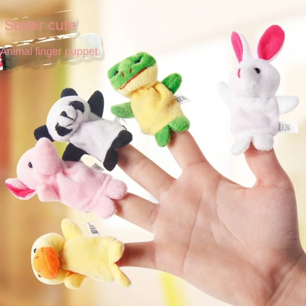 Cartoon Parent-Child Children's Hand Puppet Dog Plush Animal Puppet Chick Rat Finger Puppet Educational Toy