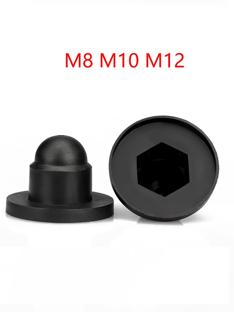Bouchons hexagonaux en plastique PE M8 M10 M12 pour écrous de protection des boulons pour capuchons d'écrou noirs antirouille et Anti-poussière de protection étanche