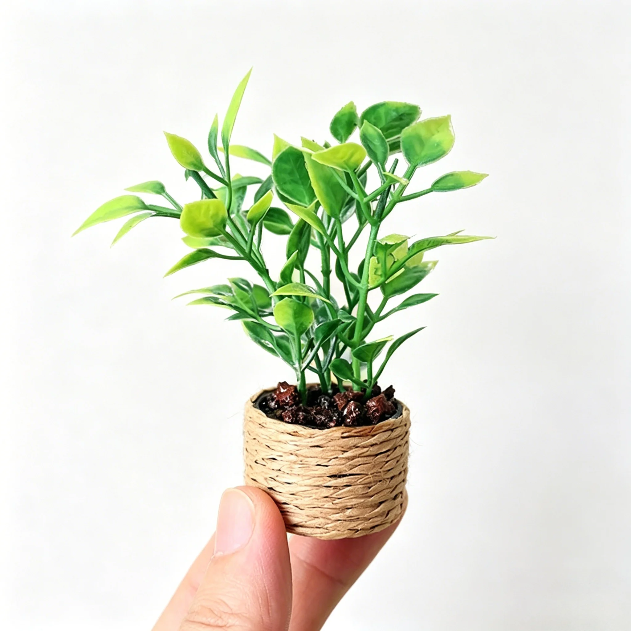 1:12 Scale Dollhouse Mini Orange Tree, Realistic Green Potted Plant for Garden Scene Decor