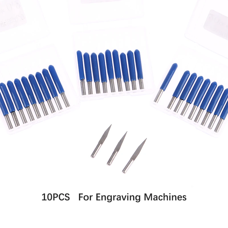 

10PCS 3.175mm bits CNC Engraving Machine for Wood PCB Engraver Tips Milling Cutter DIY Hobby Knife