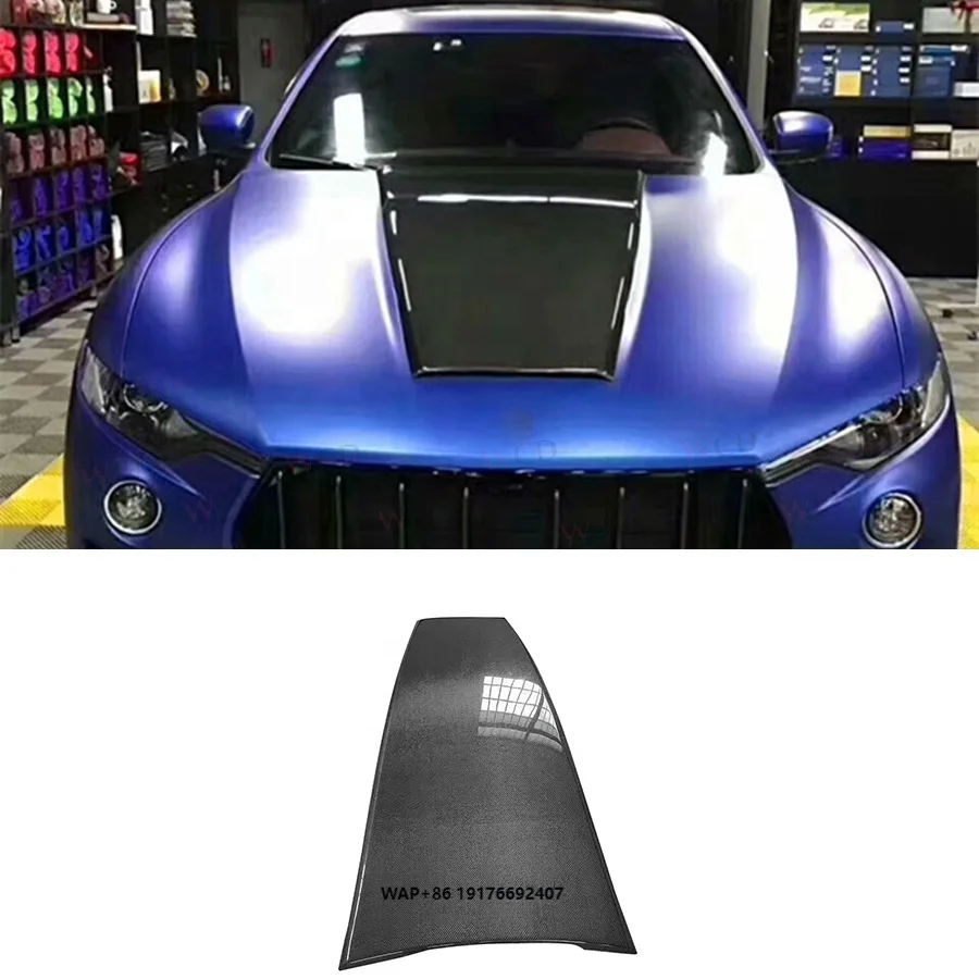 

Real Carbon Fiber Engine Hood forMaserati Levante 2016-2021 Front Engine Hood Bonnet Car Accessories