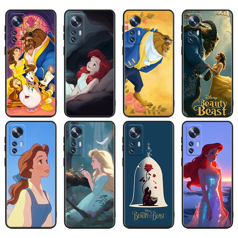 Beauty And The Beast Princess For Xiaomi Mi 13T 13 12T 12 11T 11i 11 A3 10T 10 9 Pro Lite Ultra 5G Black Back Phone Case