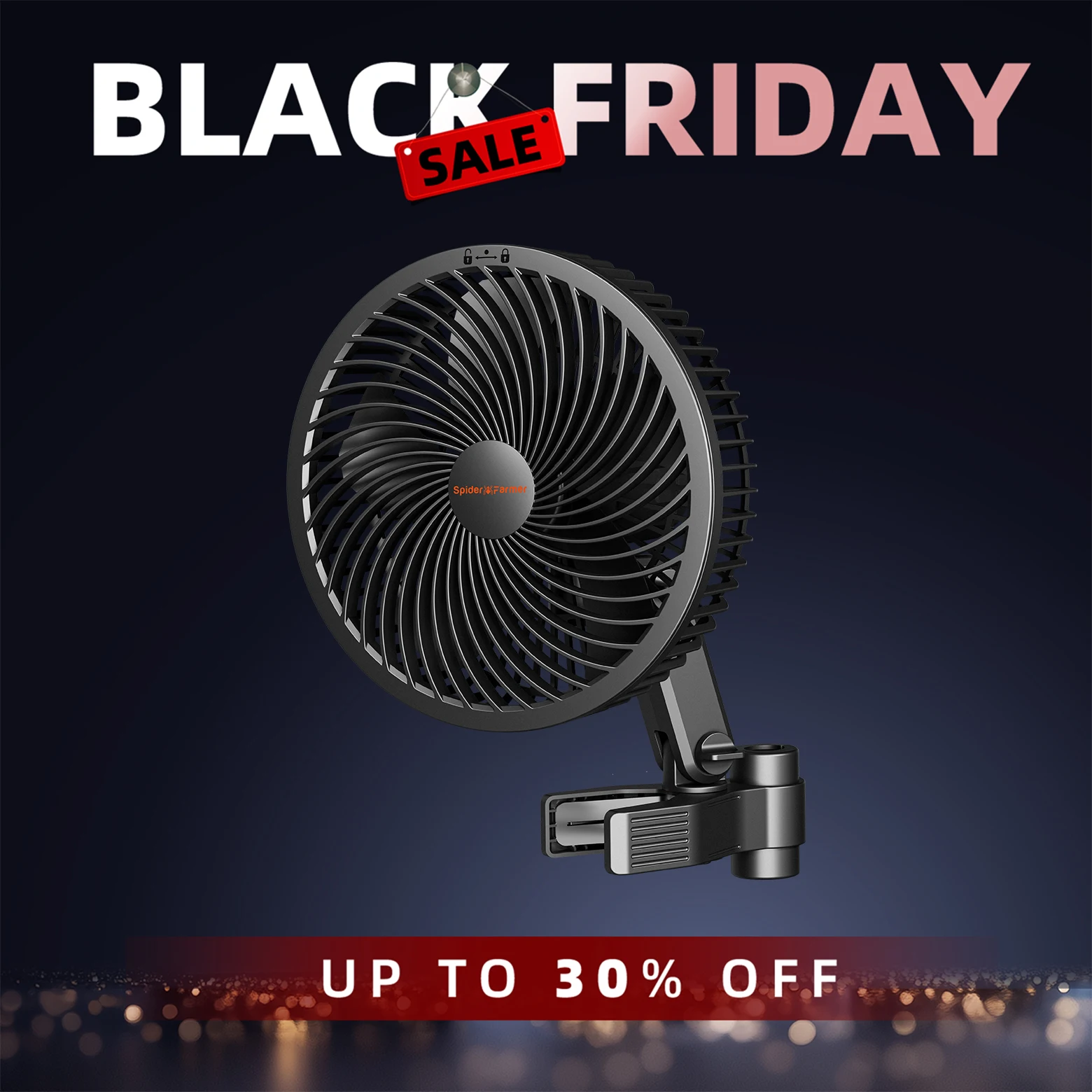 

Spider Farmer 6" Grow Tent Clip on Fan EC Motor, APP Wifi, 10-Level Speeds Wind Control Wide-Angle Oscillation, Waterproof IP54