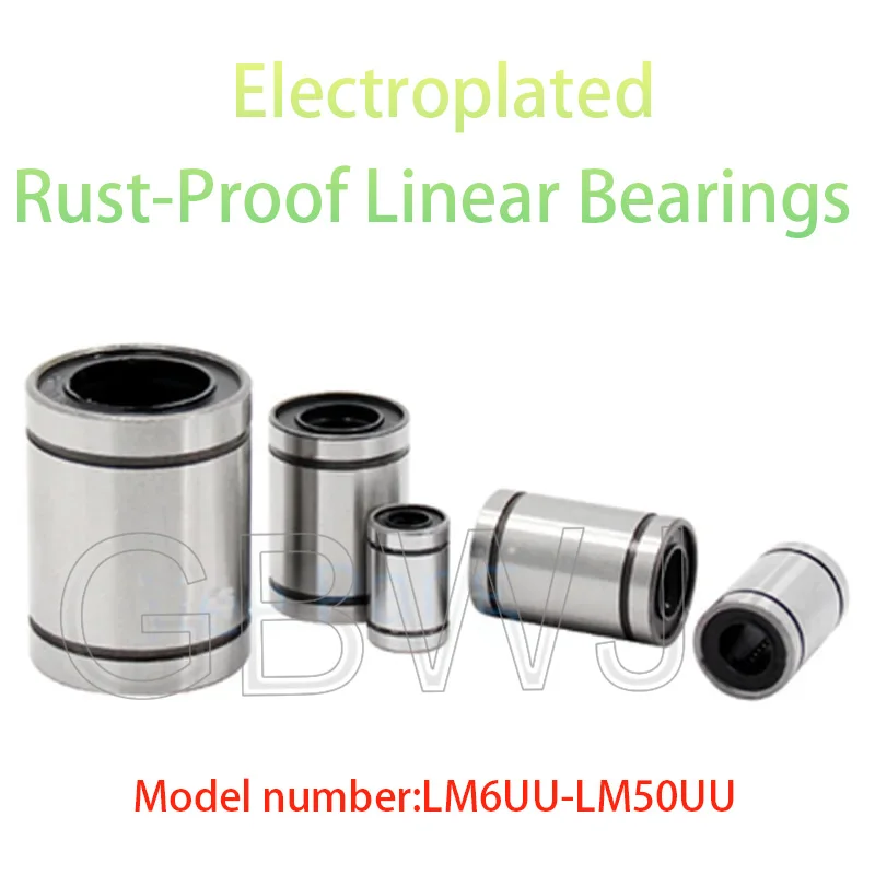 Nickel Plating Linear Bearing Sust Prevention;, 1Pcs Lm6/8/10/12/13/16/20/25/30/35/40 Uu Bearing High Speed Movement