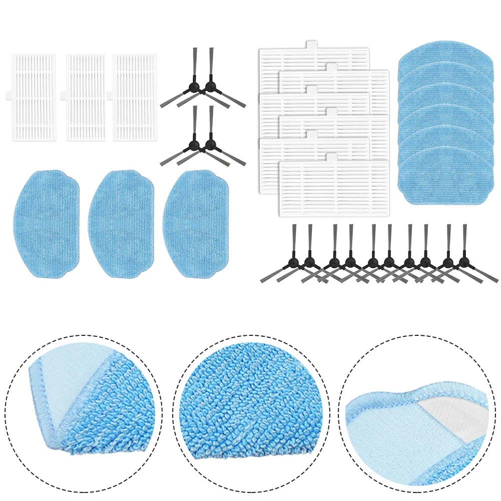 Bathroom Mop Cloths Household Supplies For Cecotec For Conga Robot Vacuum 4*Side Brushes Cleanerreduce Brand New