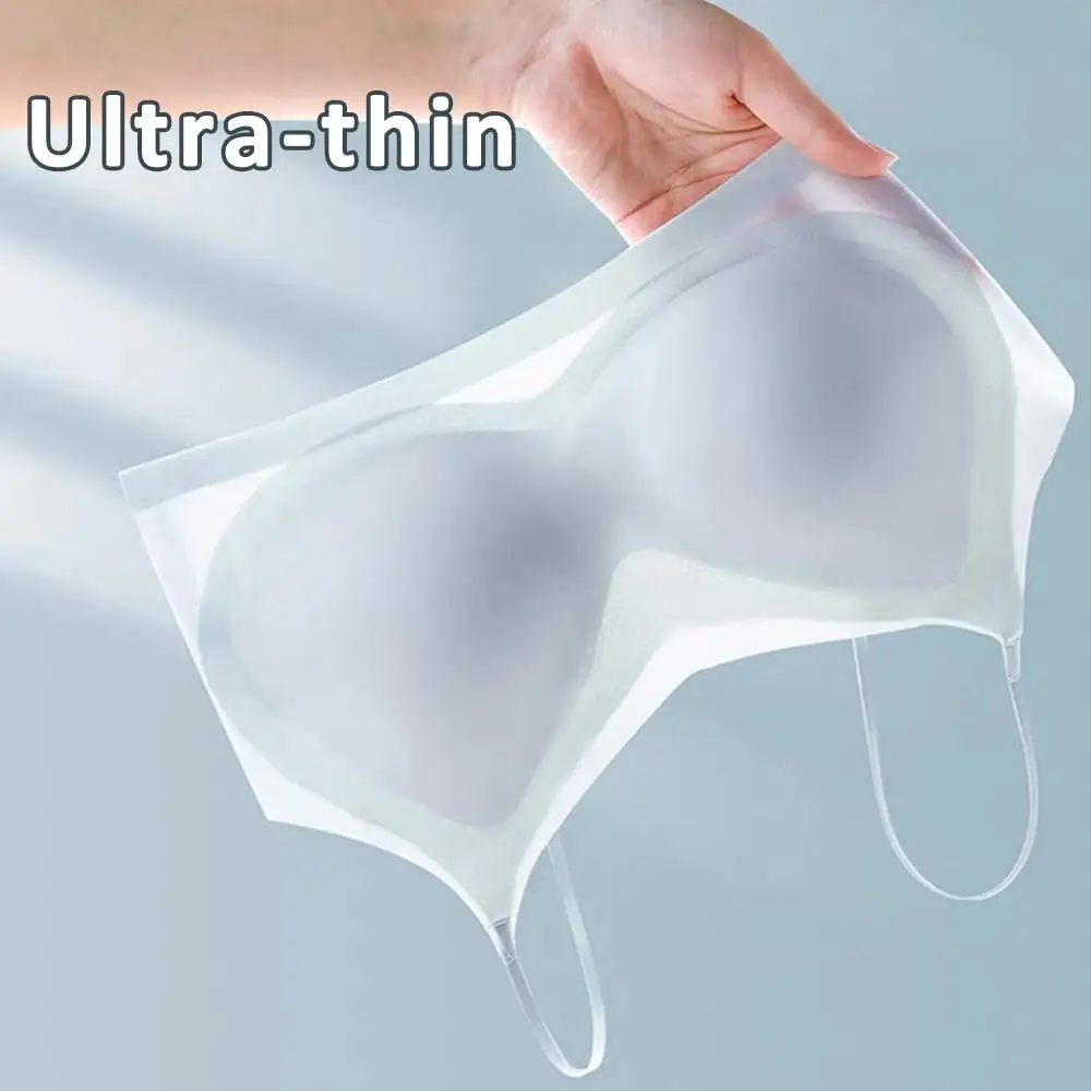Ultra-thin Seamless Bra M-XXL Ice Silk Breathable Top Summer Seamless Sling Beautiful Back Vest Wrap Bra Small Chest KUCLUT