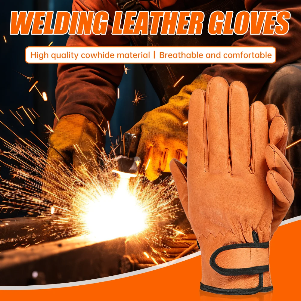 Welding Gloves Labor Protection Gardening High-Temperature Operations Leather Gloves Welders Car Repair Welding Accessories