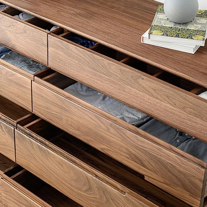 North American black walnut eight-bucket cabinet, simple and modern pure solid wood drawer cabinet