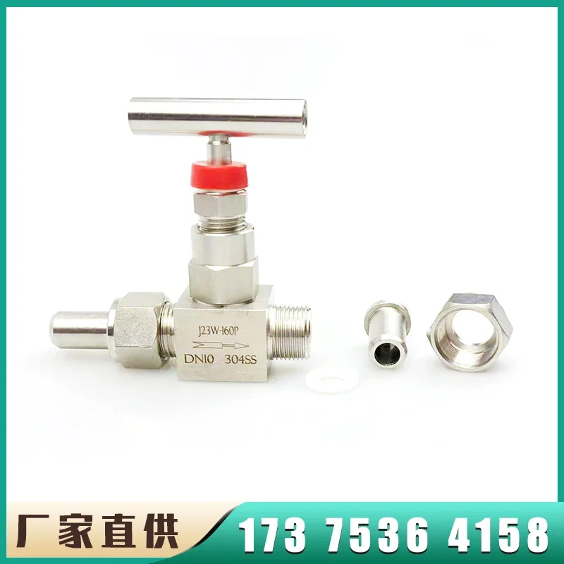 304J23W Stainless Steel Globe Valve High Pressure Welded Globe Valve External Thread Globe Needle J13W Double Inner