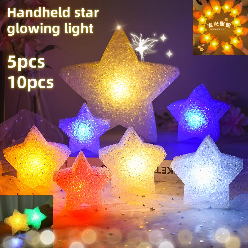 LED Handhold Star Shaped Night Light Valentine's Day Christmas Decor Handheld Anti-slip Band Light Lamp Dance Performance Prop