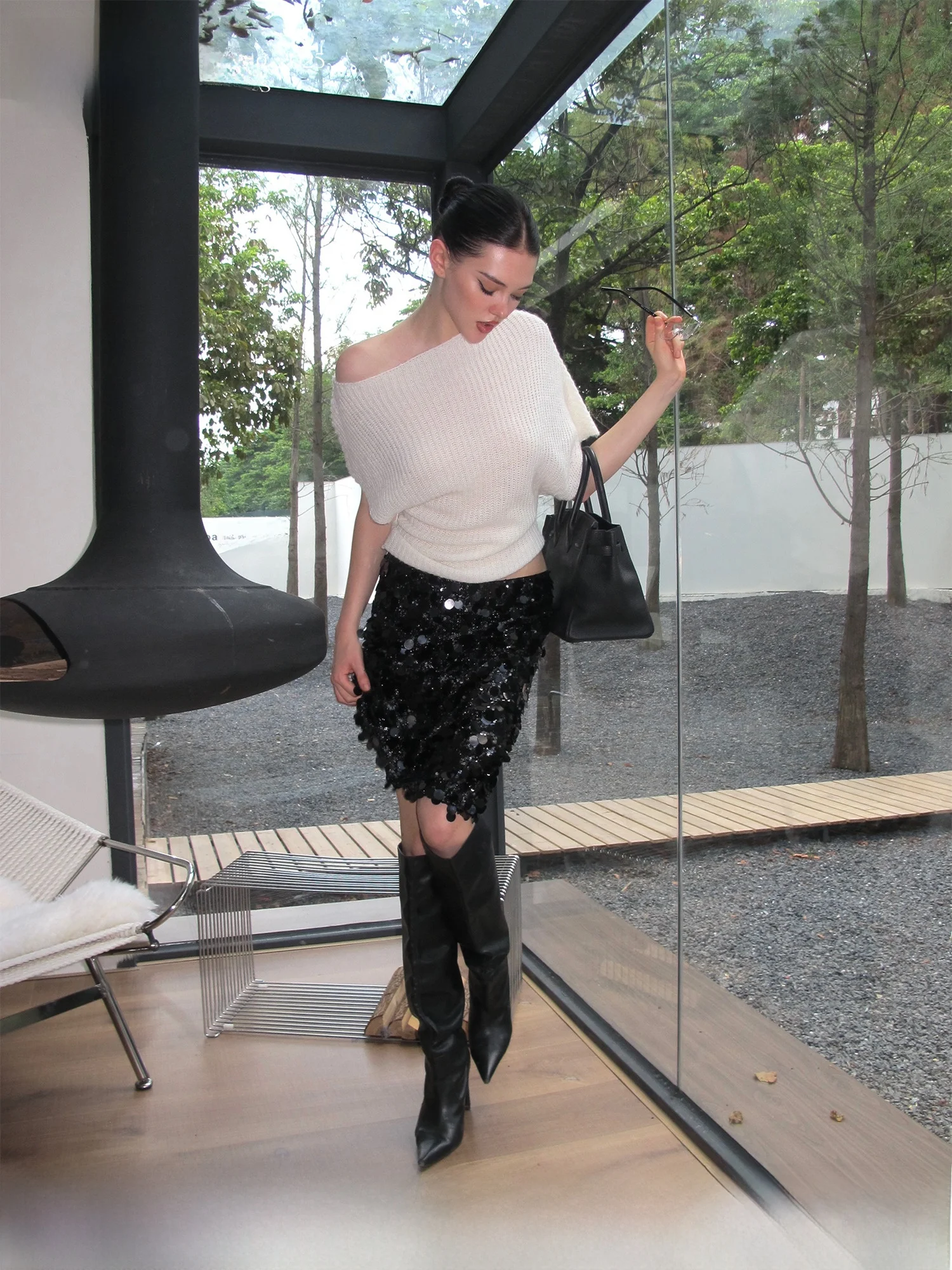 

022stepll Commuter High nce oulder Slanting Loose Svel Top for Women Office Wear Casual Sle Polyester Fiber