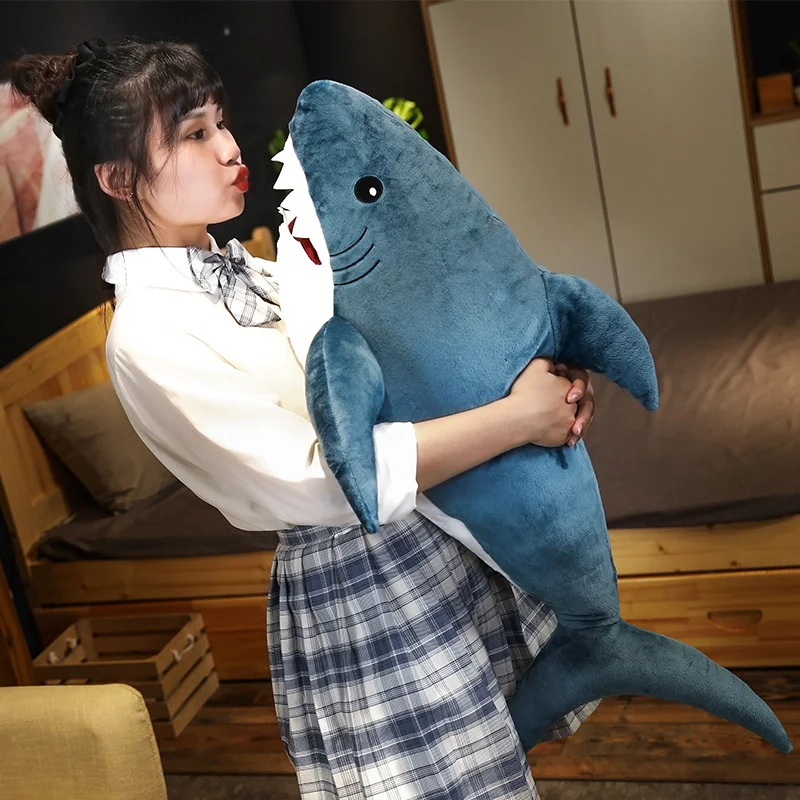 

15~140cm Cosplay Shark Doll Plush Toy Underwater Scary Animal Plushie Peluche Stuffed Fluffy Sleeping Friend Leg Pillow Gift