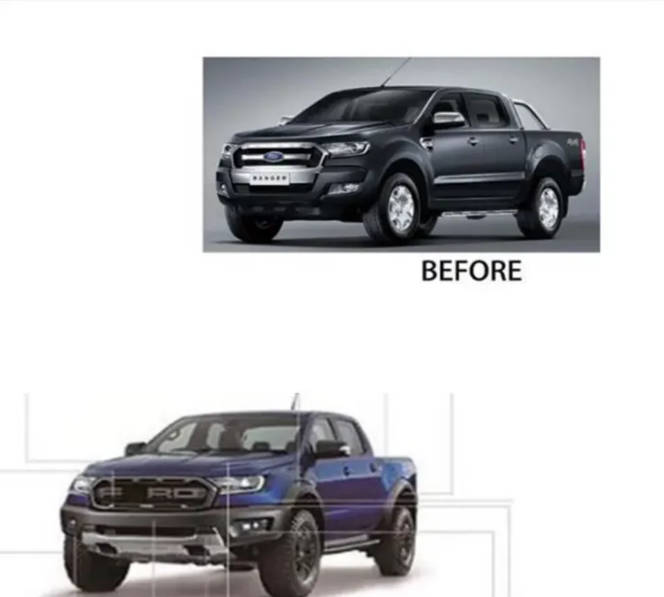 CZKOAUTO المصد الأمامي مجموعات الجسم رئيس مصباح لفورد رينجر 2012-2018 T6 T7 T8 ترقية إلى 2019 رابتور