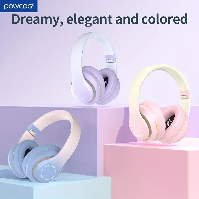 Wireless Bluetooth Headphones With Micphone Noise Cancelling Headsets Stereo Sound Earbuds Sports Gaming Earphone Gift For Women