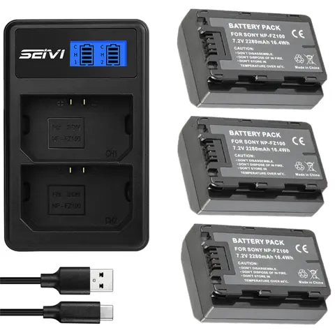 2280mah NP-FZ100 NPFZ100 NP FZ100 battery + LED charger for Sony A6600 a7m3 a7rm3 a7r3 a9 a9R a7R a7 a7c a7r4 camera batteria