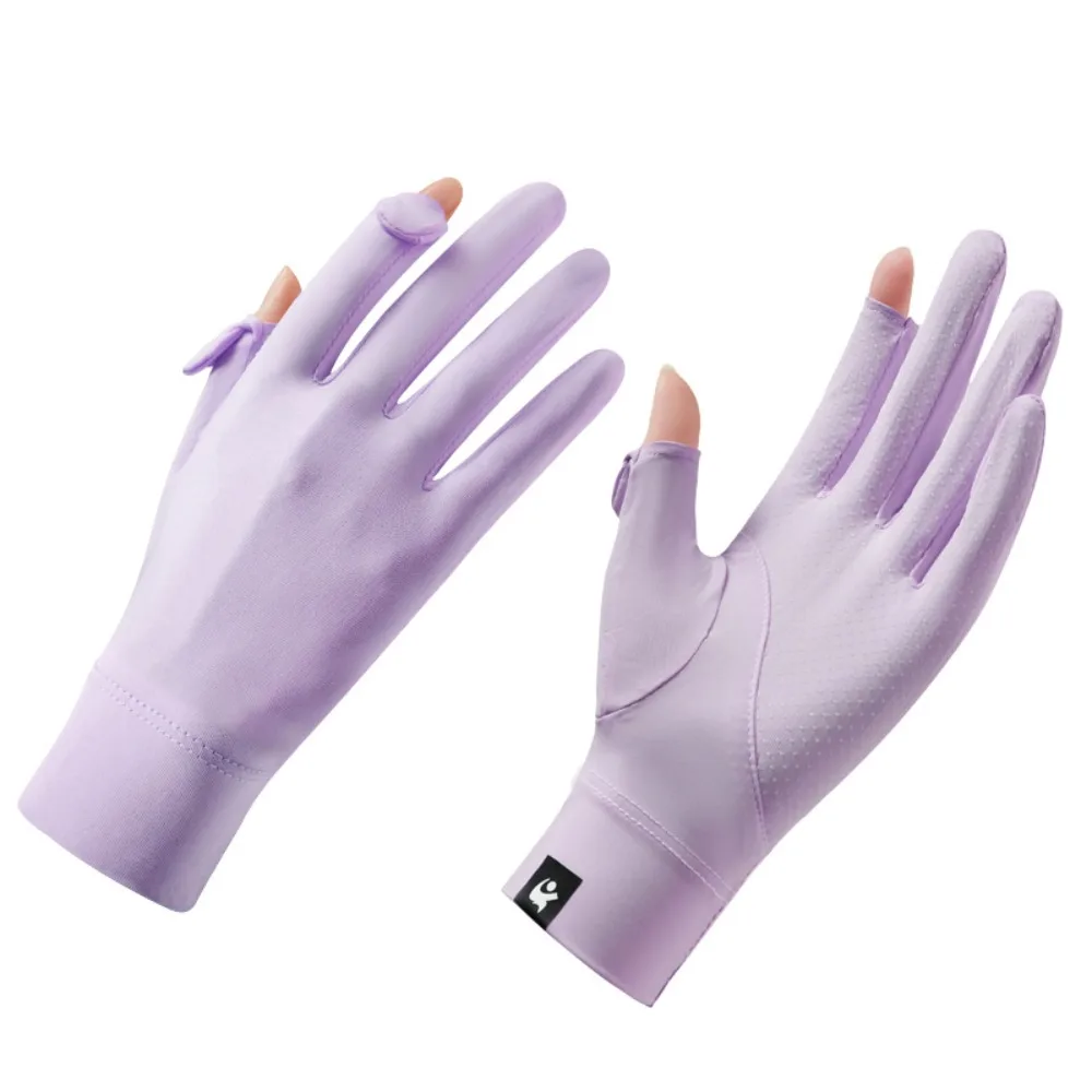 Touch Screen Ice Silk Gloves 2024 Highly Elastic Anti-uv Armguard Loose Breathable Riding Driving Gloves Outdoor Sports