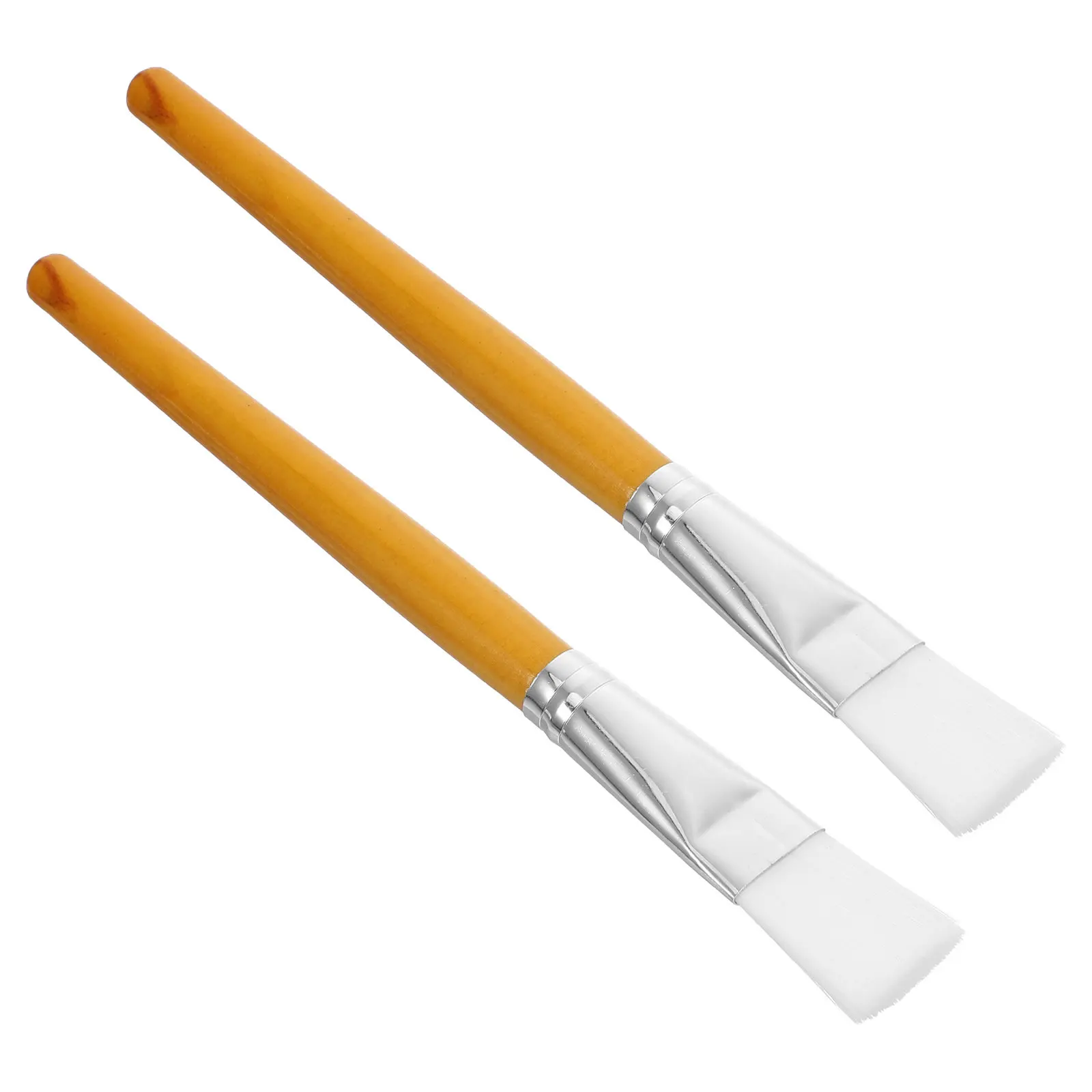 

2Pcs Wooden Handle Face Mask Brush Set for Facial Mud Mask Body Lotion Application Professional Reusable Easy Clean Applicator