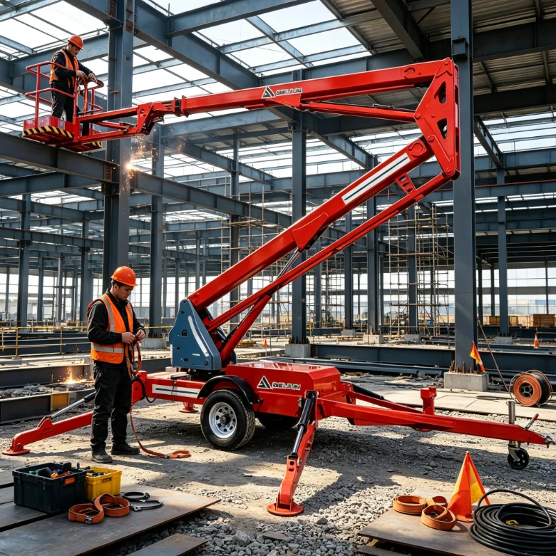 8m-20m Diesel-Powered Electric Portable Hydraulic Manlift Cherry Picker Towable Spider Articulated Boom Lift Lift