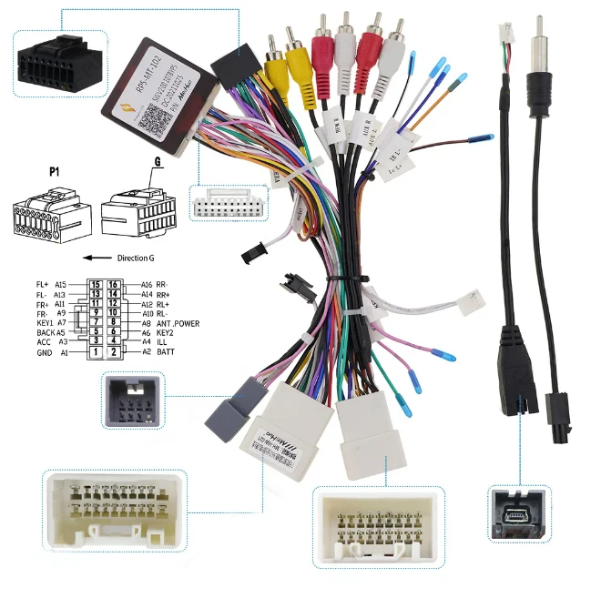 MAMSM Canbus Box Car Radio MT-SS-07/RP5-MT-002 For Mitsubishi PAJERO SPORT TRITON ASX Outlander Wiring Harness Power Cable