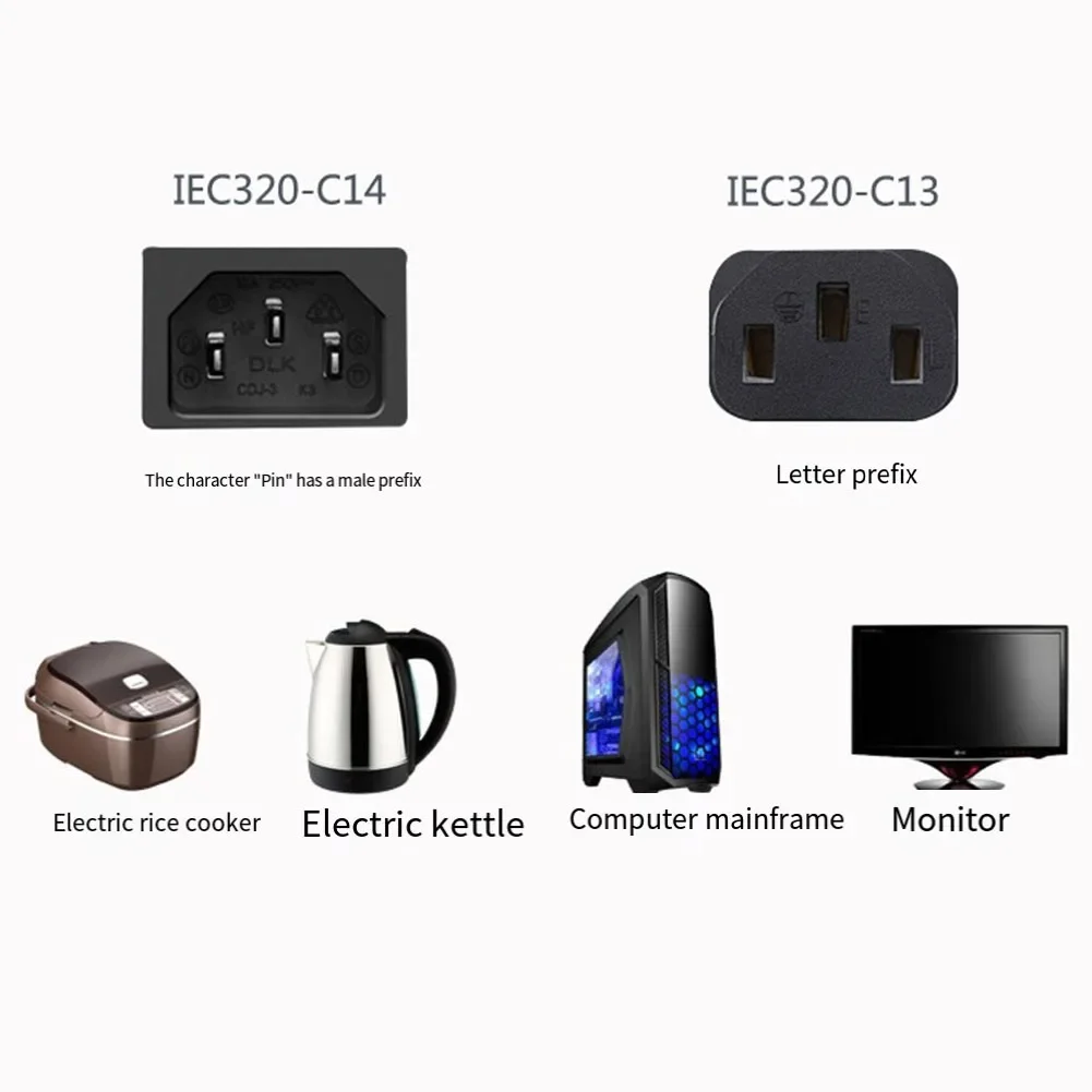 Home Office Use Extension Power Cable IEC320 C14 C13 Connection Extension Cable On Off Switch Cord Heat Resistant