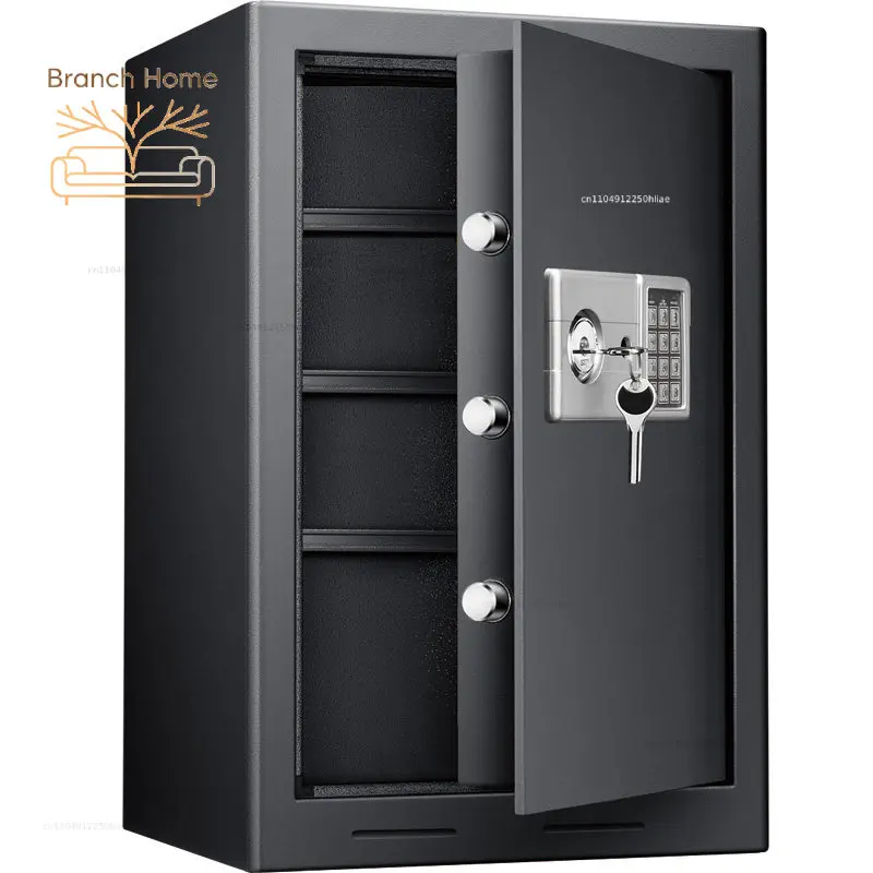 Large safe can be fixed to commercial electronic password safe, small household all-steel smart safe deposit box bedside