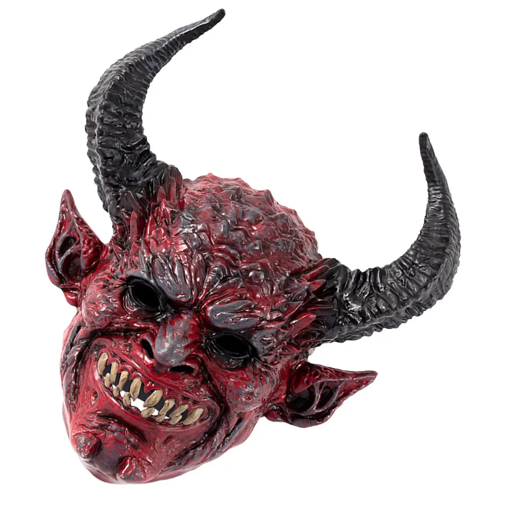 

Foam Horn Mask Halloween Cosplay Scary Demon Horror Face Mask Elastic Strap Clear Airflow Masquerade Party Ghost