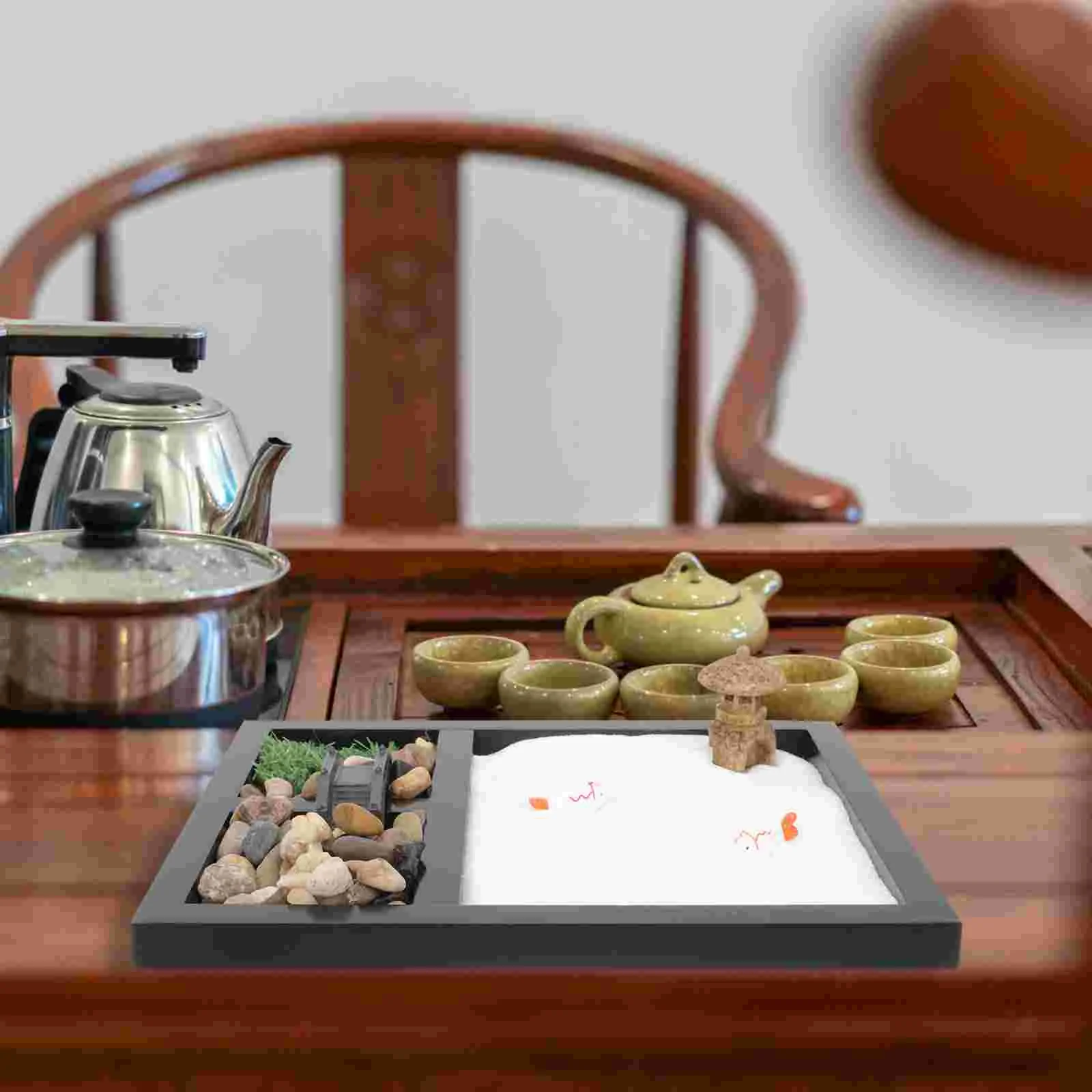 Accessories Zen Sand Table Ornament Office Candlestick House Decorations for Home Microlandscape Sandbox