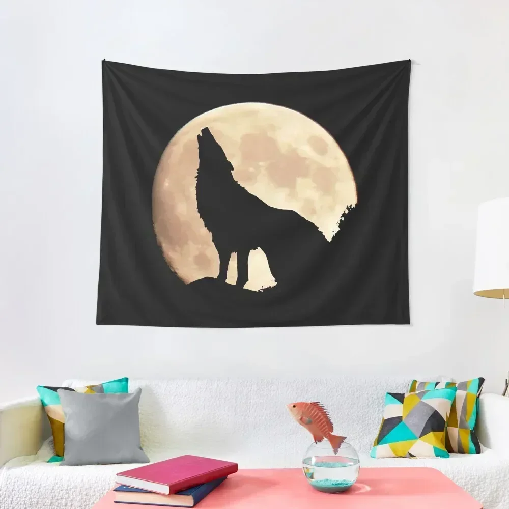 

Wolf on moon real Tapestry Wallpaper Bedroom Home Decorators Room Design Tapestry