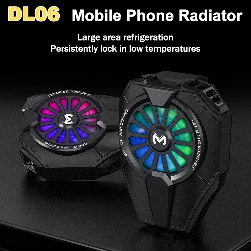 

MEMO DL06 Mobile Phone Cooling Fan Radiator Back-clip Type-C Game Cooler for IOS Android PUBG Cool Heat Sink Gaming Accessories