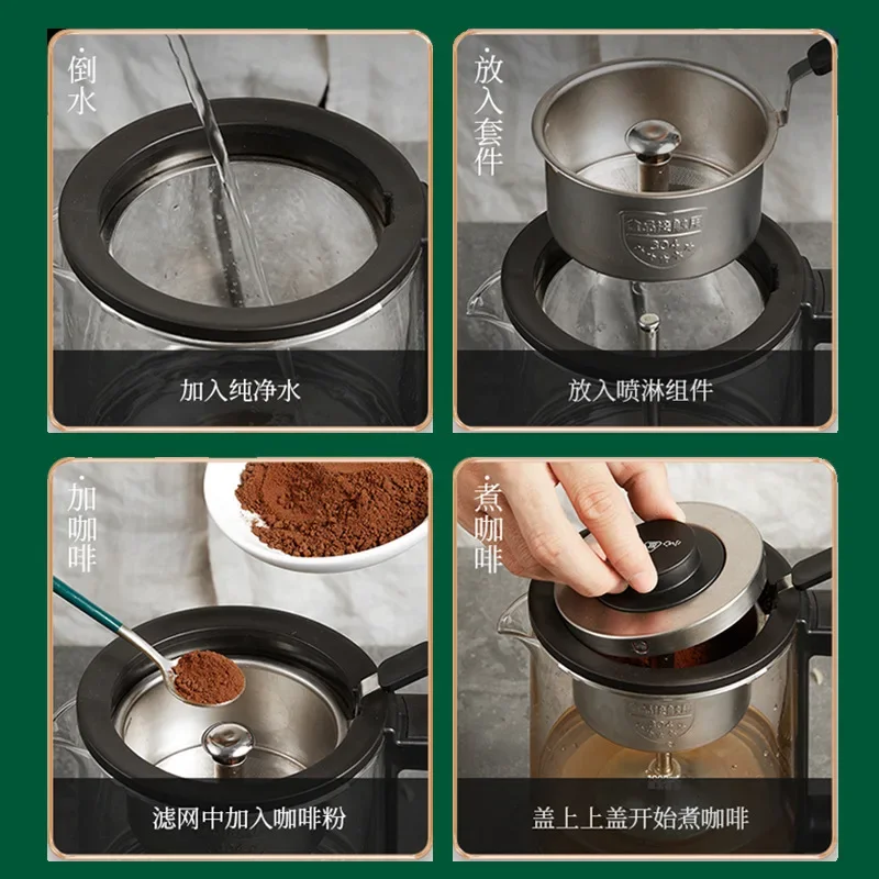 Ketel Listrik Pembuat Kopi Kaca Pembuat Teh Pemanas Kopi Listrik Teko Uap Otomatis Teko Teh Turki Kompor Air Mendidih