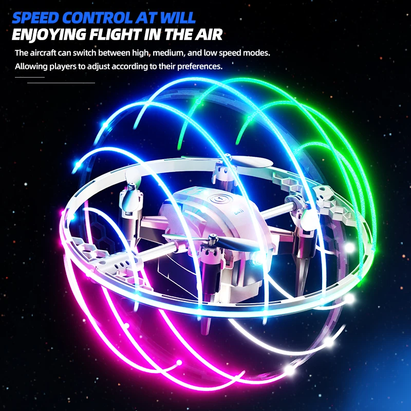 

JJRC H131 Mini Drone with Stunt Rotating Colorful Lights RC Quadcopter UFO Shape Airplane Toy for Kids Gift