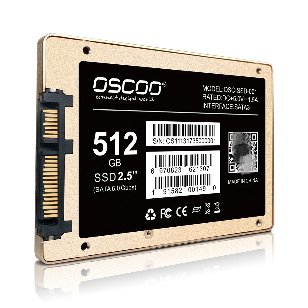 OCOO-SSD Disco rígido para desktop, laptop, disco de estado sólido, MLC original, 2.5 ", 256GB, 512GB