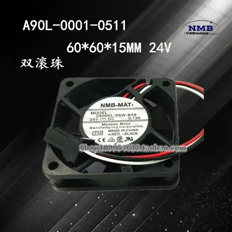 1pcs for NMB 2406KL-05W-B59 6015 24V 0.13A Fan for Fanuc Servo Drive Detection Alarm Cooling Fan
