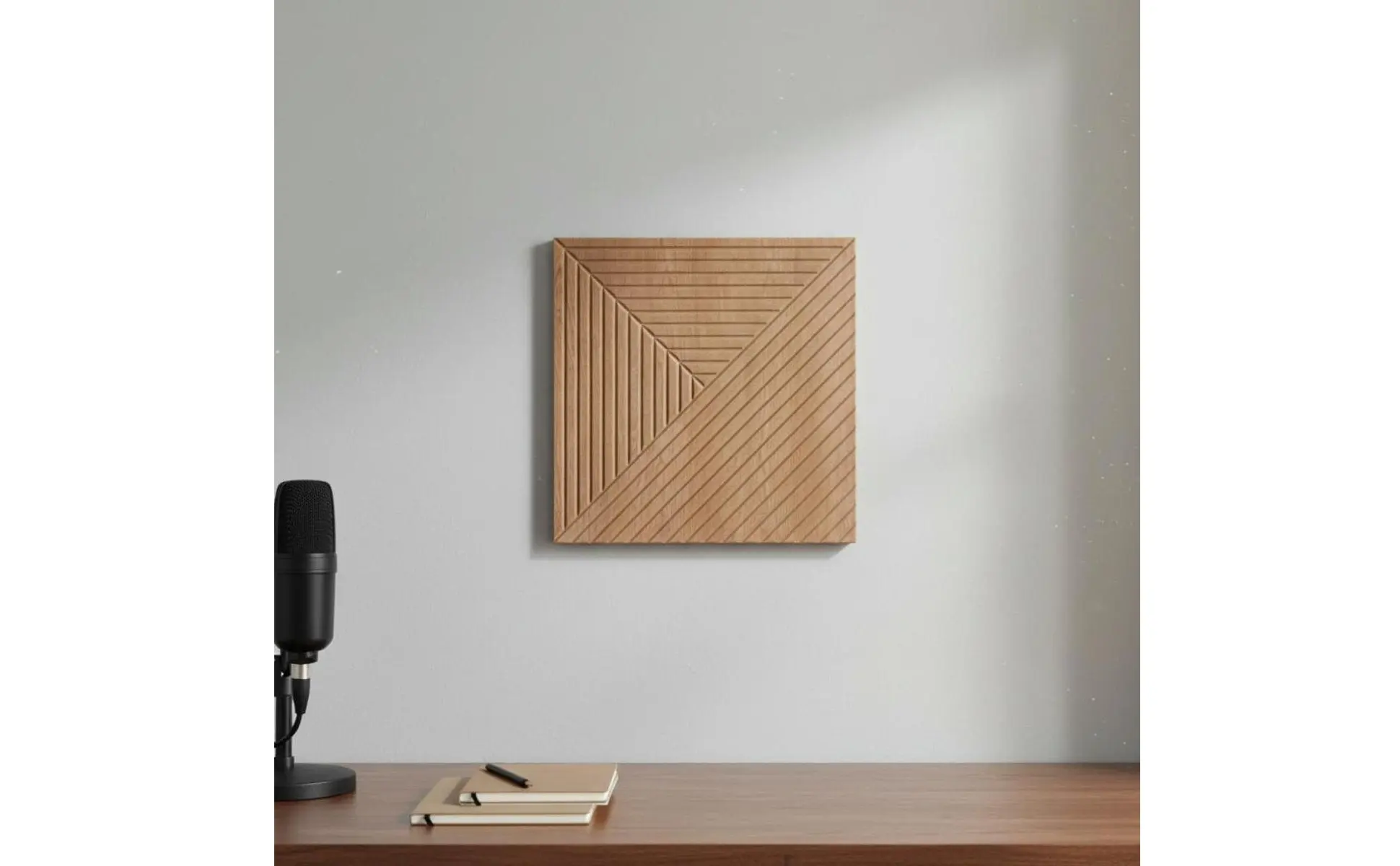 Wood Grain Acoustic Panel Reduce Reverberation Three-Dimensional Decorative Wall Panel autoAdhesive Acoustic Foam Flame