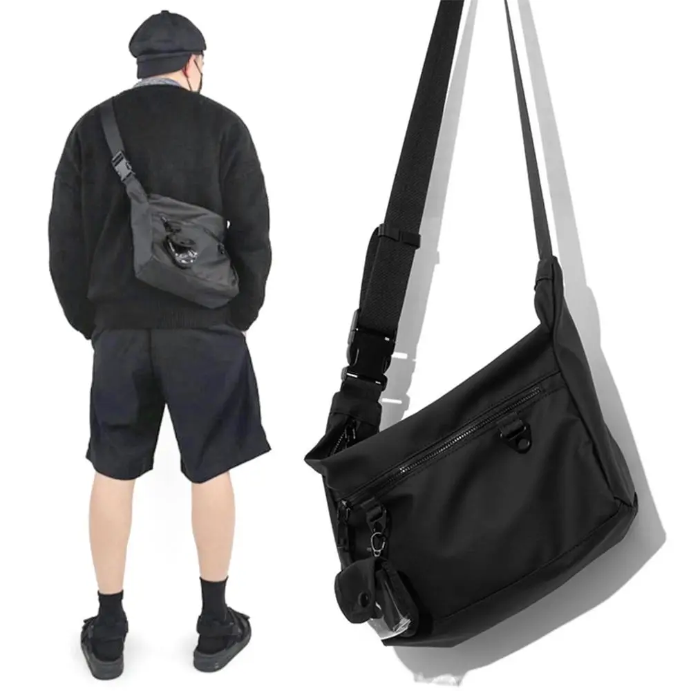 1Pcs Oxford Cloth Crossbody Bag with Earphone Bag Casual Sport Shoulder Bag Large Capacity Fitness Backpack