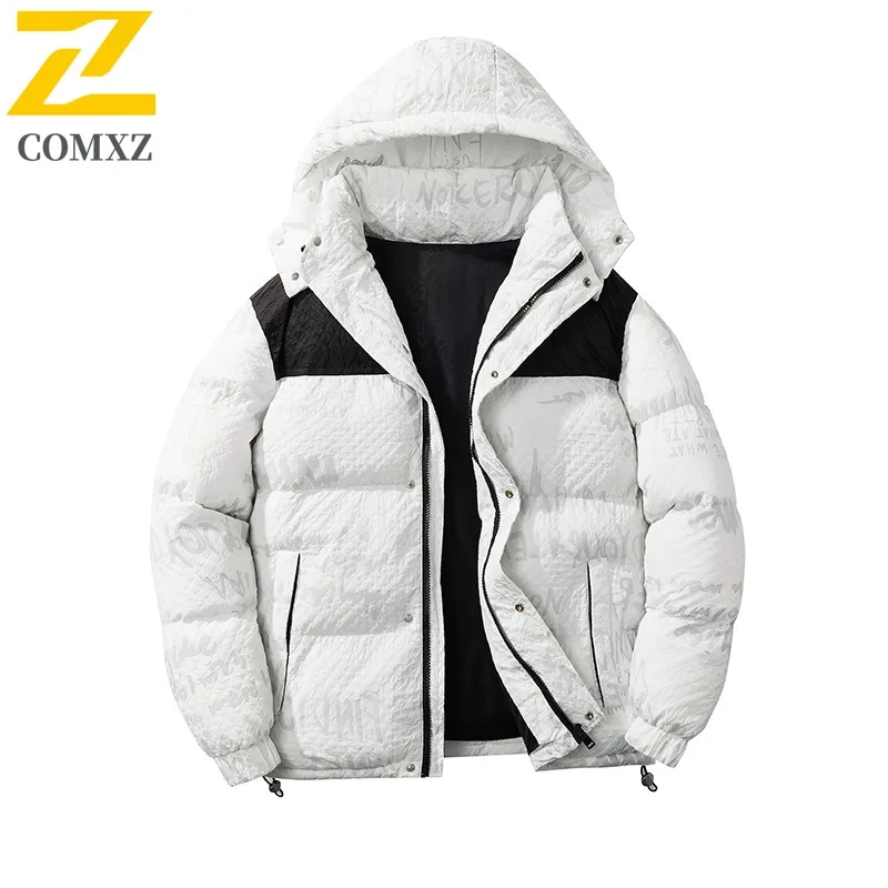 

COMXZ минималистичная стеганая куртка красивая модная классическая уличная стеганая куртка для путешествий на снегу лыжная брендовая роскошная мужская зимняя куртка