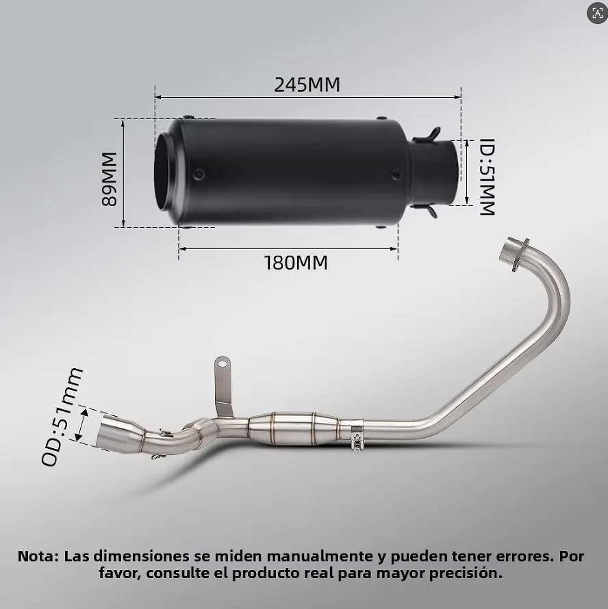 For CBF190R/CB190R (2019-2026) CBF190TR/CB190TR (2019-2026) Front Link Pipe Connection 51mm Escape System