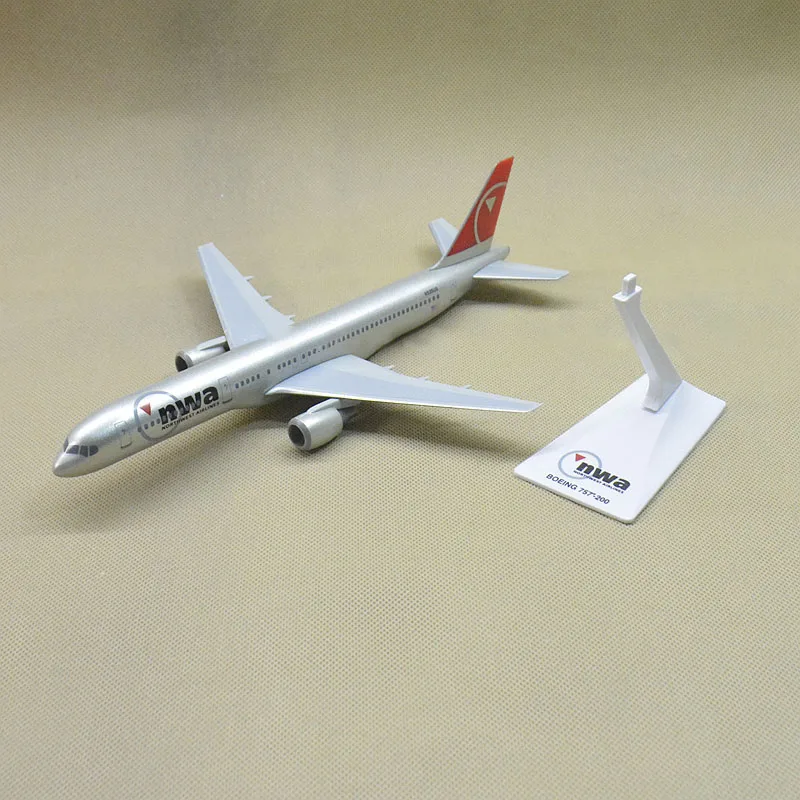 1:200 Scale Nwa B757-200 Model Northwest Airline Air Way with Base Plastic Resin Assembly Aircraft Model Toy Collection