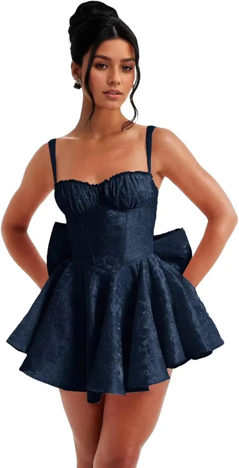 

Короткое атласное платье обратно в школу, плотный корсет с галстуком-бабочкой, танцевальное платье, мини-юбка для подростков, коктейльное платье для дня рождения