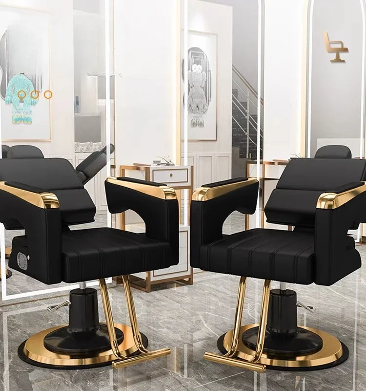 

Barbershop Luxury Swivel Barber Chair Professional Lift Barber Chair Perm Hair Dyeing Cadeira De Barbeiro Beauty Furniture GM212