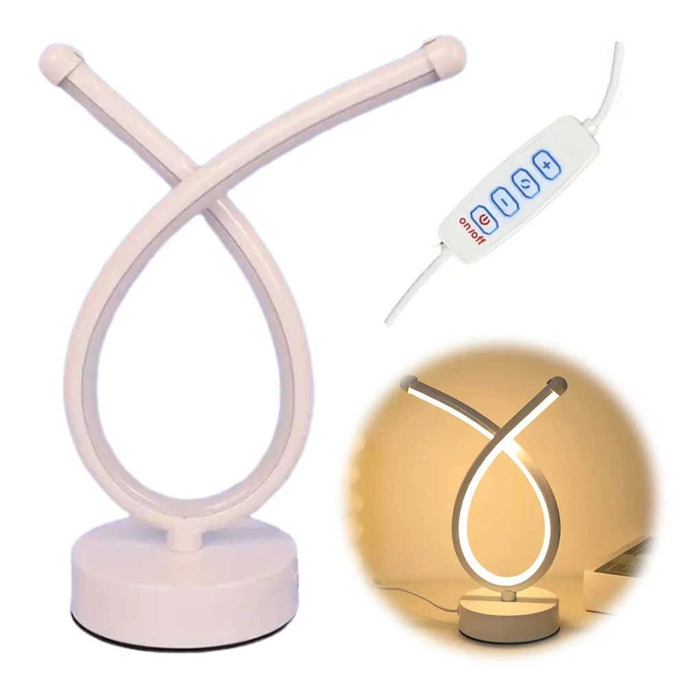 

Spiral Night Light USB Desktop Ambient Light 3 Colors Adjustable Reading Desk Lamp for Bedroom Living Room