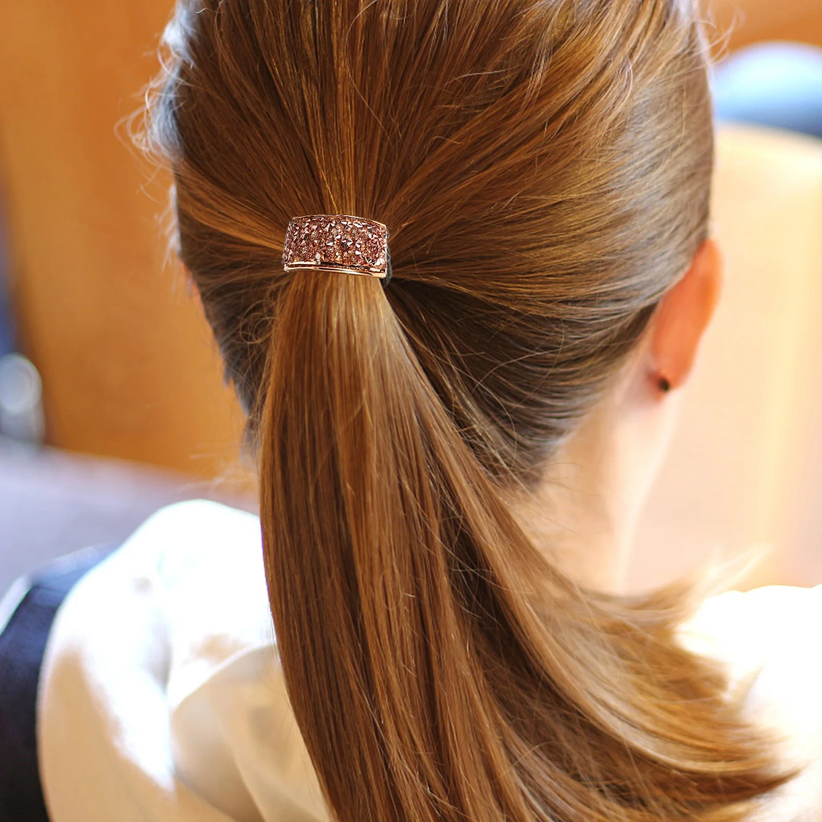 

4pcs Rhinestone Ties Elastic Ponytail Buckle For Women Girls Simple Fashion Hair Ropes Durable Hair Accessories For Party