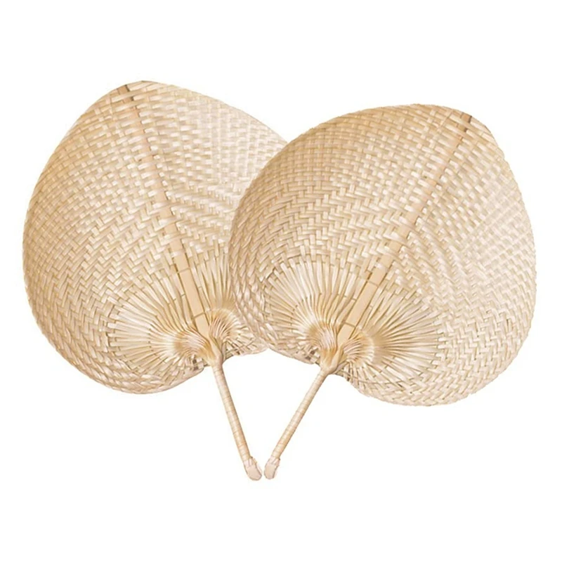 Natural Handmade Straw Fan Hand-Woven Palm Leaf Hand Woven Summer Cooling Mosquito Repellent Hand Fans Farmhouse Decor