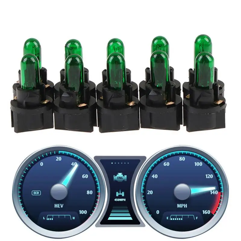 

T5 LED Bulbs Car 10pcs Car Interior Dashboard Socket LED Bulbs Car Interior Replacement Bulbs For Trunk Lights License Lights