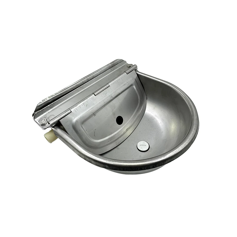 304 Stainless Steel With Drain Hole Drink Automatic Float Farming Trough Horse Cow Water Bowl Supplies Sheep Dog Pet Goat Cattle