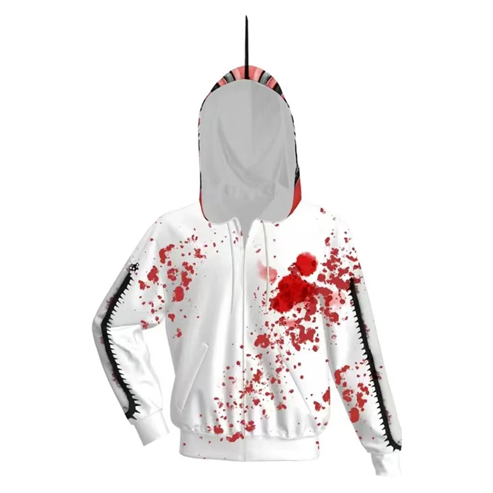 Denji Cosplay Hoodie Anime Chain Cosplay Saw Man Cosplay Costume Hooded Sweatshirt Men Halloween Casual Streetwear Pullover