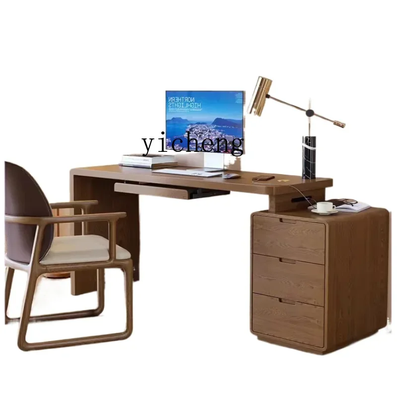

XL Solid Wood Desk Bookcase Integrated Computer Desktop Table Home Bedroom Bedside Table