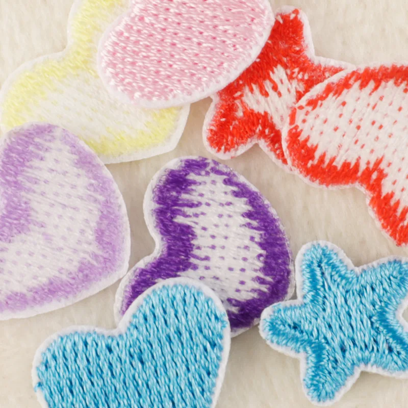17 Stück Herz- und Stern-Aufnäher zum Aufbügeln für Kleidung, Kinder, bestickte Jacken-Aufnäher, Anime-Aufkleber, Stoffe, zum Nähen, thermoadhäsiv – Detail 7